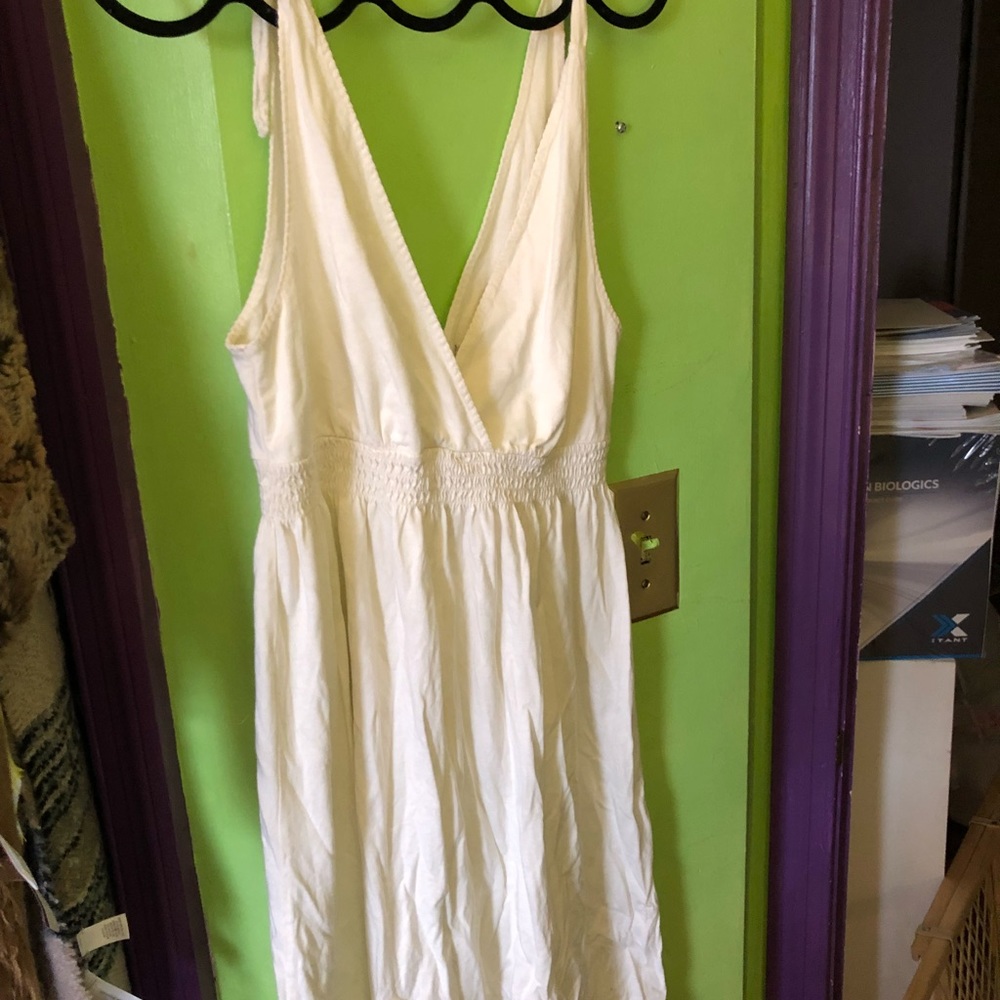 AE TIE STRAP CREAM DRESS